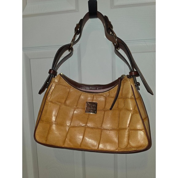 Dooney & Bourke Handbags - vintage Dooney & Bourke crocodile-embossed leather shoulder hobo bag yellow